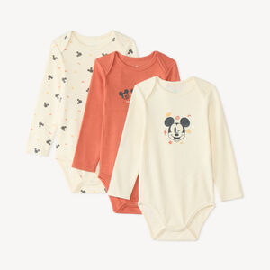 Lot 3 bodies manches longues bébé garçon Mickey Disney 
