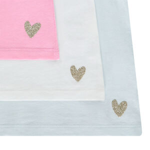 Lot de 3 t-shirts manches courtes unis pour bébé fille 