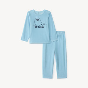 Set pyjama long en velours bébé garçon 