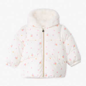Doudoune imprimée fleurs et doublé sherpa pour bébé fille  