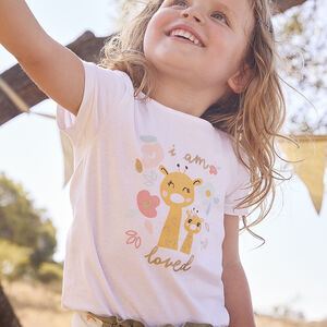 T-shirt manches courtes print fantaisie pour bébé fille 