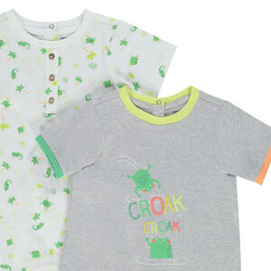 Lot de 2 combinaisons courtes en jersey pour bébé garçon 