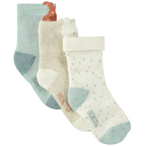 Lot de 6 chaussettes blanches unies avec détails colorés pour bébé garçon