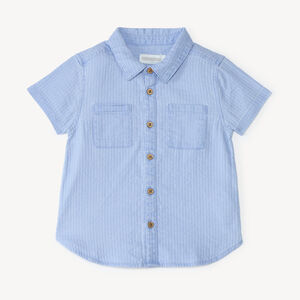 Chemise manches courtes en toile texturée pour garçon 