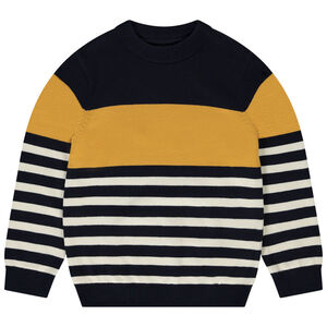 Pull en tricot rayé effet color block pour garçon 