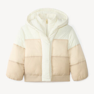 Doudoune fille courte matelassée effet colorblock 