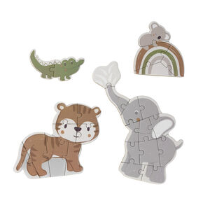 Lot de 4 puzzles évolutifs de 2 à 12 pièces Animaux 