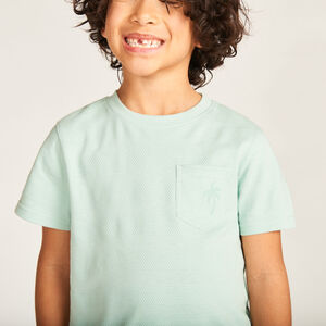 T-shirt manches courtes uni avec poche pour garçon  