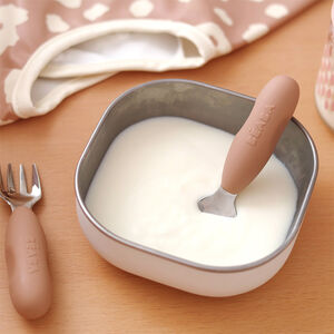 Lot de 2 pré-couverts en inox et silicone pralin 