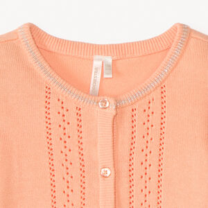 Gilet à manches longues en tricot ajouré pour bébé fille 