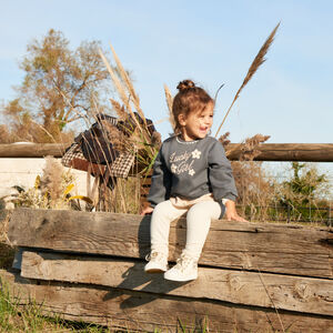 Sweat 2-en-1 en molleton brodé pour bébé fille 