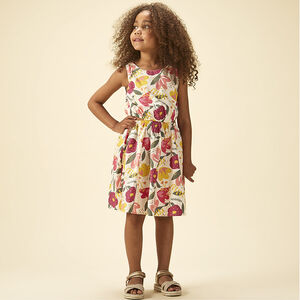 Robe sans manches imprimé floral à fentes latérales pour fille 