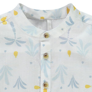 Chemise manches courtes imprimé arty à col mao pour bébé garçon 