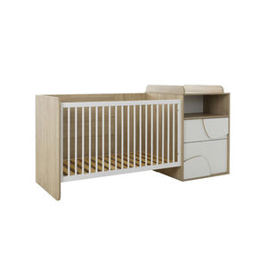 Lit combiné évolutif - Basile - Châtaignier naturel et Blanc 