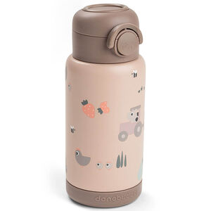 Gourde isotherme avec paille 340ml Tiny Farm Rose 