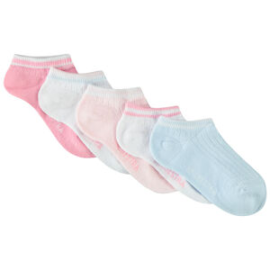 Lot de 5 paires de chaussettes courtes côtelées pour fille 