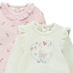 Lot de 2 dors-biens en velours motifs fleuris pour bébé fille 