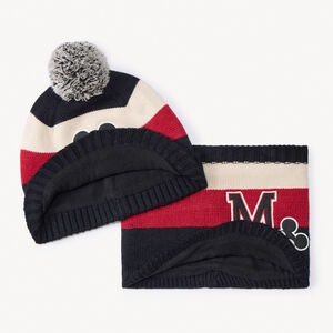 Set bonnet + snood en tricot Mickey Disney pour garçon 