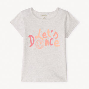 T-shirt manches courtes printé à paillettes pour fille 