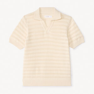 Polo manches courtes tricot fantaisie ajouré pour garçon 