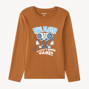 T-shirt manches longues garçon print fantaisie 
