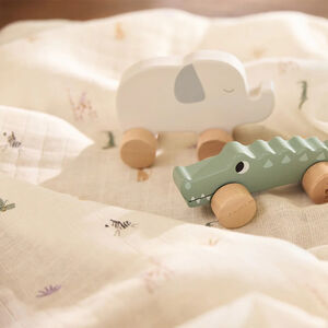 Lot de 2 langes en gaze de coton 115 x 115 cm Jungle Jambo 