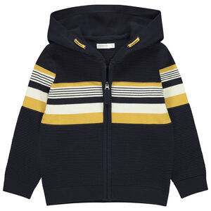 Gilet tricot fantaisie avec capuche pour garçon  