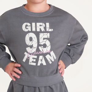 Robe sweat manches longues fille effet 2 en 1  
