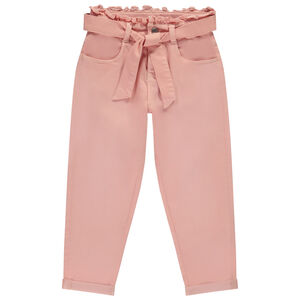 Jean paperbag ceinturé pour fille 