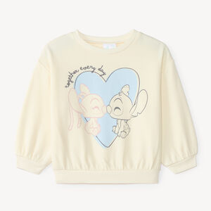 Sweat molleton oversize bébé fille print Stitch et Angel Disney 