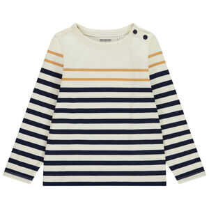 Marinière boutonnée en jersey épais pour garçon 