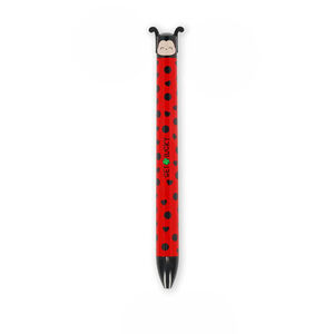 Stylo à bille 2 couleurs noir/rouge Click&Clack Coccinelle 