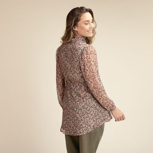 Chemise d'allaitement en voile de coton imprimé fleuri  