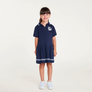 Robe écolière fille à manches courtes avec broderie "LA" 