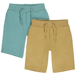 Lot de 2 bermudas unis pour garçon 