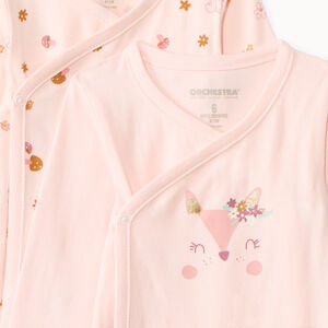 Lot de 7 bodies manches longues forêt pour bébé fille avec ouvertures différentes selon l'âge 