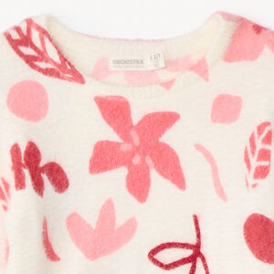 Pull manches longues en tricot digital print pour fille  