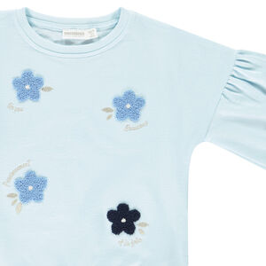 Sweat molleton oversize à fleurs en bouclettes pour fille 