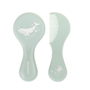 Set de coiffure brosse et peigne vert 