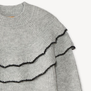 Pull en tricot fille avec volants  