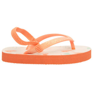 Tongs à bride pailletée imprimé cœurs pour fille avec lanière selon l'âge 