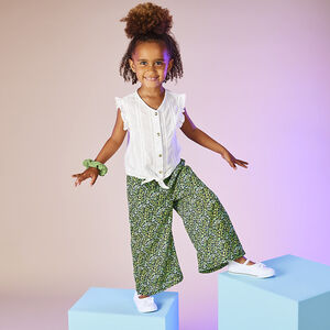 Pantalon large et fluide imprimé floral fille 