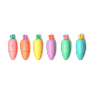 Set de 6 mini surligneurs pastel Caratte Team 