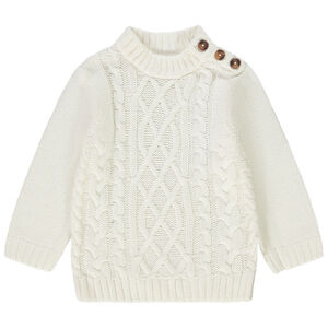 Pull en tricot fantaisie torsadé pour bébé garçon 