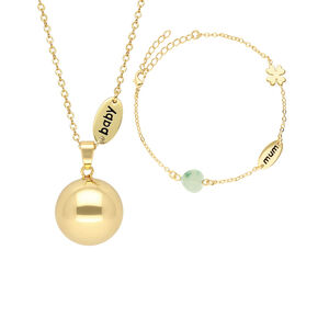 Set collier bola et bracelet à breloques plaqué or  