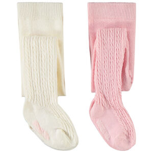 Lot de 2 paires de collants épais torsadés pour bébé fille 
