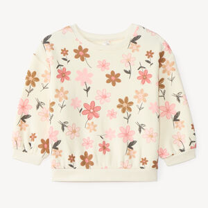 Sweat molleton oversize bébé fille imprimé fantaisie 