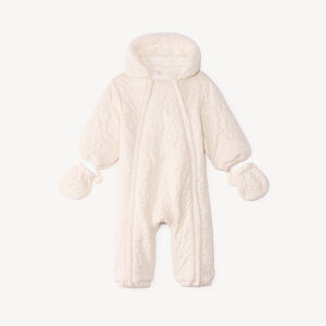Combi-pilote bébé fille matelassé fleurs  