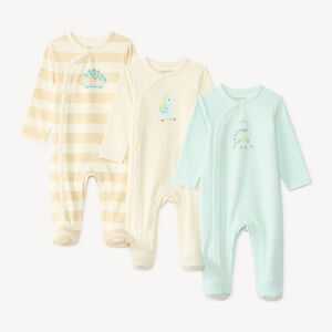 Lot de 3 dors-bien bébé garçon motif dinosaure (Finitions différentes selon l'âge) 