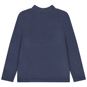Sous-pull col cheminé uni avec print fantaisie garçon 